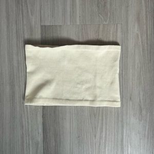 Free People Ivory Ribbed Bandeau